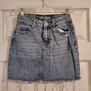 Wild fable distressed denim skirt